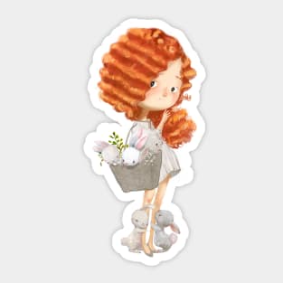 Curly Ginger 2 Sticker